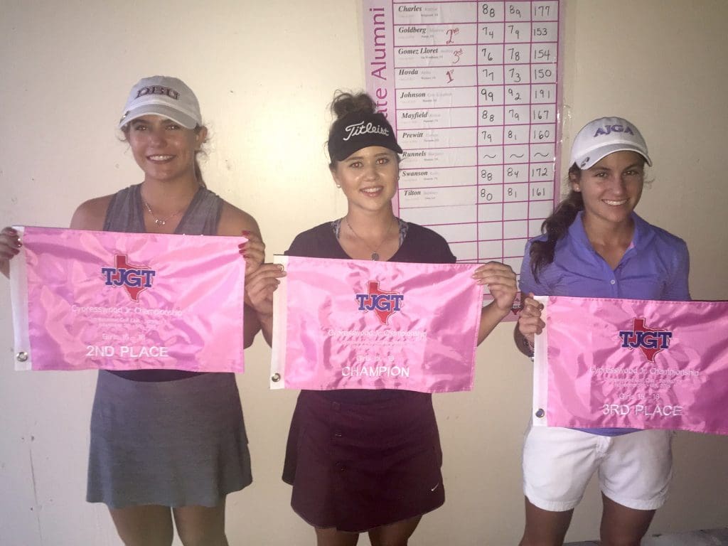 Girls 15-18 Division: Annika Hovda (1st Place), Madison Goldberg (2nd Place) and Andrea Gomez Lloret (3rd Place)
